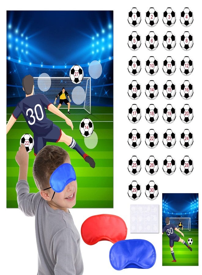ELECLAND Pin The Soccer Game for Kids, Pin The Soccer on The Goal with Soccer Ball Stickers, Football Party Games Christmas Party Games for Classroom Activities, Football Birthday Decorations - Image 1